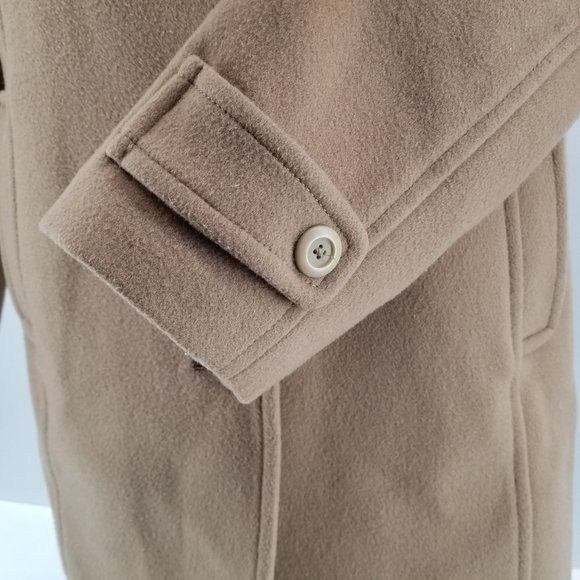 LL Bean Coat Womens  Brown 100% Lambswool Long Button Up Jacket Heavyweight 12 - Picture 8 of 13